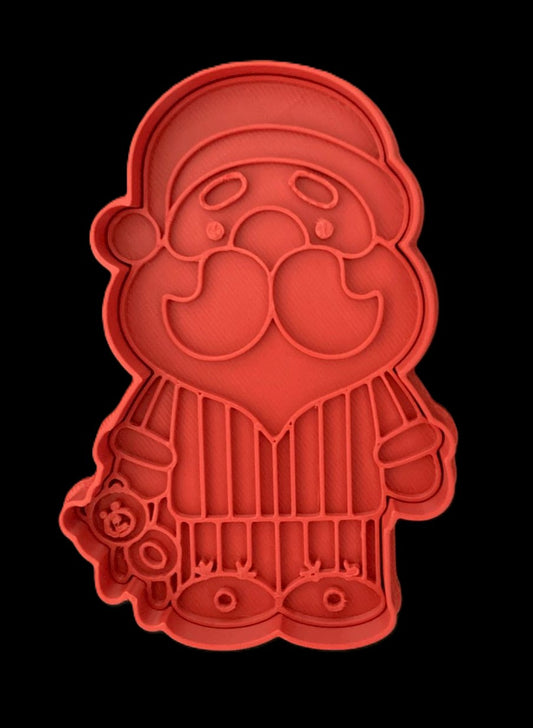 Santa en pijama y osito Cortador de Galletas