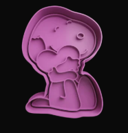 Snoopy abrazando un Corazón Cortador de Galletas