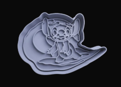 Stitch Surfeando Cortador de Galletas
