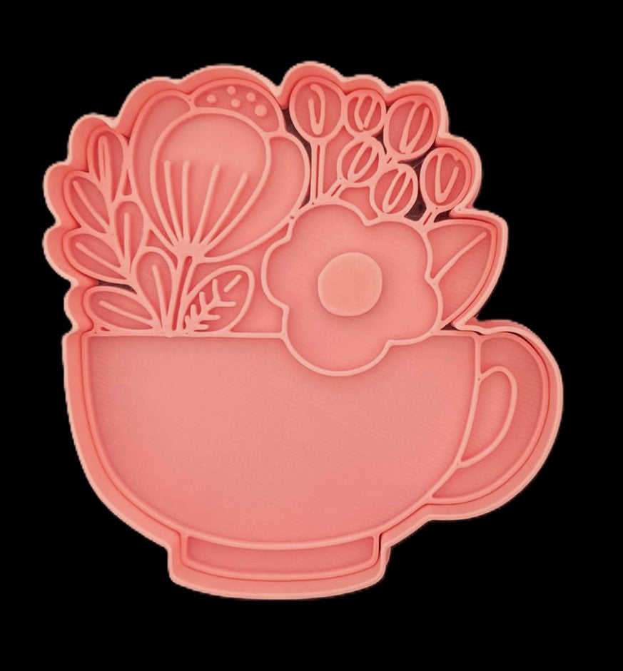 Taza con flores Cortador de Galletas