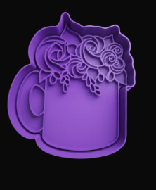 Taza con Flores Cortador de Galletas